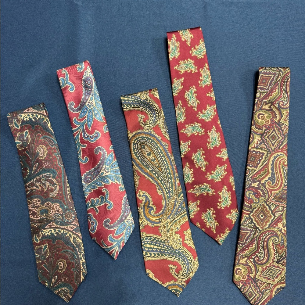 Paisley Patterned Men's Ties Set - Multicolor